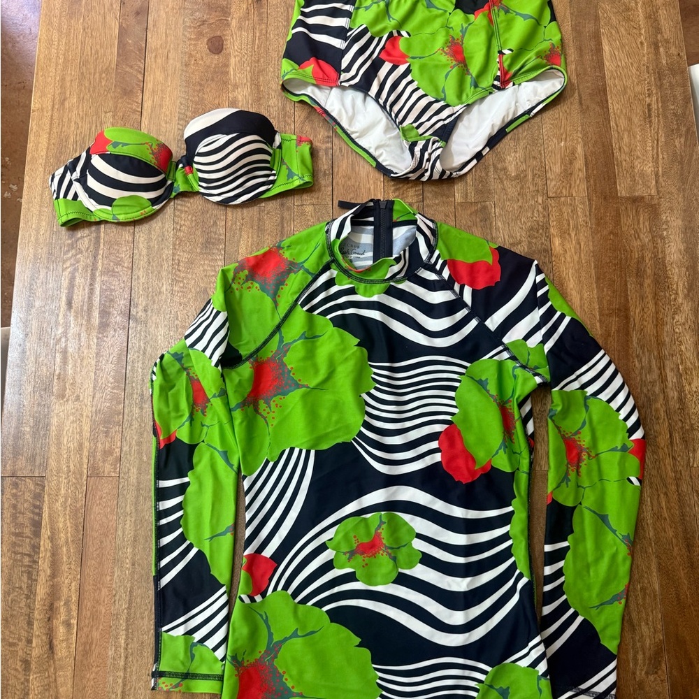 J. Crew Ratti Bikini Rashguard Set Small
